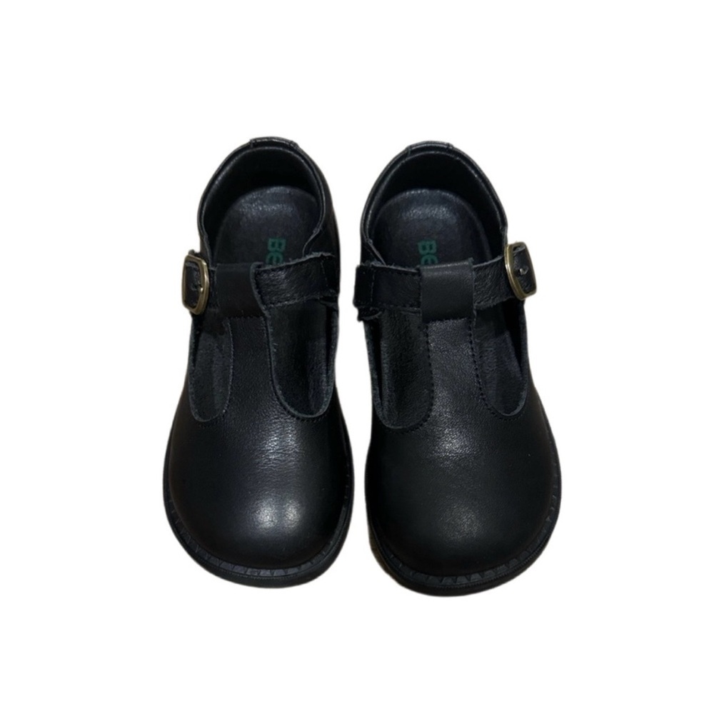 Real Leather Mary Janes black Kids Shoes with Buckle Classy Old Money Chic